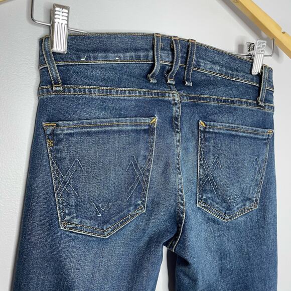 McGuire Denim  Flare Wide Leg Distressed Jeans High Rise Raw Hem Boho Sz. 24 - Picture 6 of 11